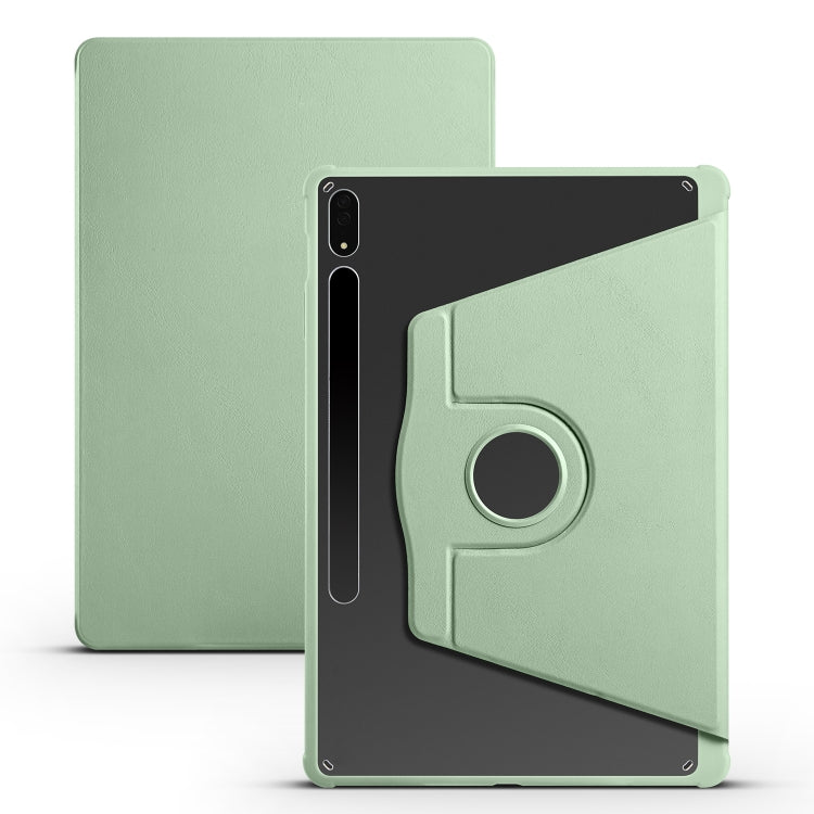 For Samsung Galaxy Tab S8+ X800 Acrylic 360 Degree Rotation Holder Tablet Leather Case(Matcha Green) - Galaxy Tab S8+ Cases by buy2fix | Online Shopping UK | buy2fix