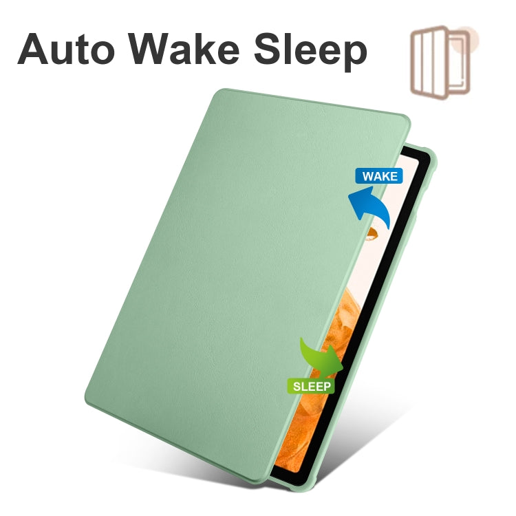 For Samsung Galaxy Tab S8+ X800 Acrylic 360 Degree Rotation Holder Tablet Leather Case(Matcha Green) - Galaxy Tab S8+ Cases by buy2fix | Online Shopping UK | buy2fix