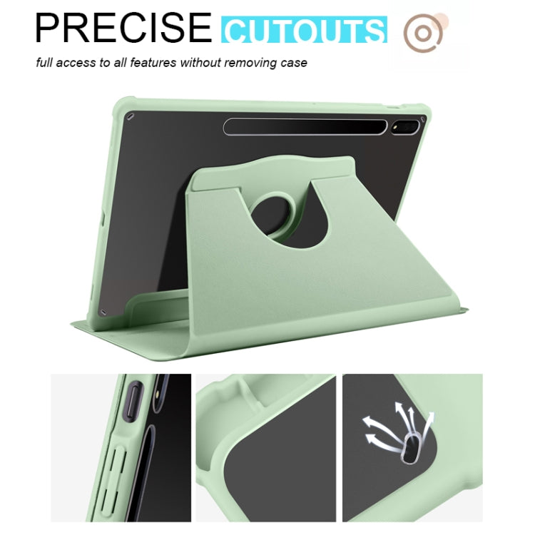 For Samsung Galaxy Tab S8+ X800 Acrylic 360 Degree Rotation Holder Tablet Leather Case(Matcha Green) - Galaxy Tab S8+ Cases by buy2fix | Online Shopping UK | buy2fix