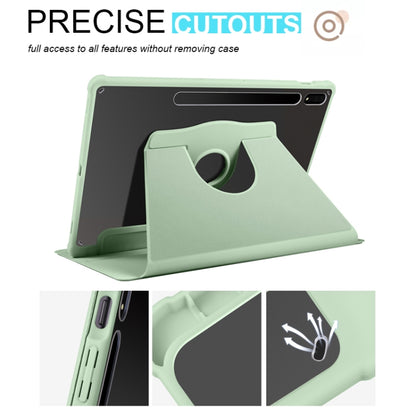 For Samsung Galaxy Tab S8+ X800 Acrylic 360 Degree Rotation Holder Tablet Leather Case(Matcha Green) - Galaxy Tab S8+ Cases by buy2fix | Online Shopping UK | buy2fix