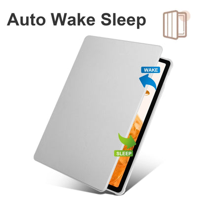 For Samsung Galaxy Tab S8+ X800 Acrylic 360 Degree Rotation Holder Tablet Leather Case(Grey) by buy2fix