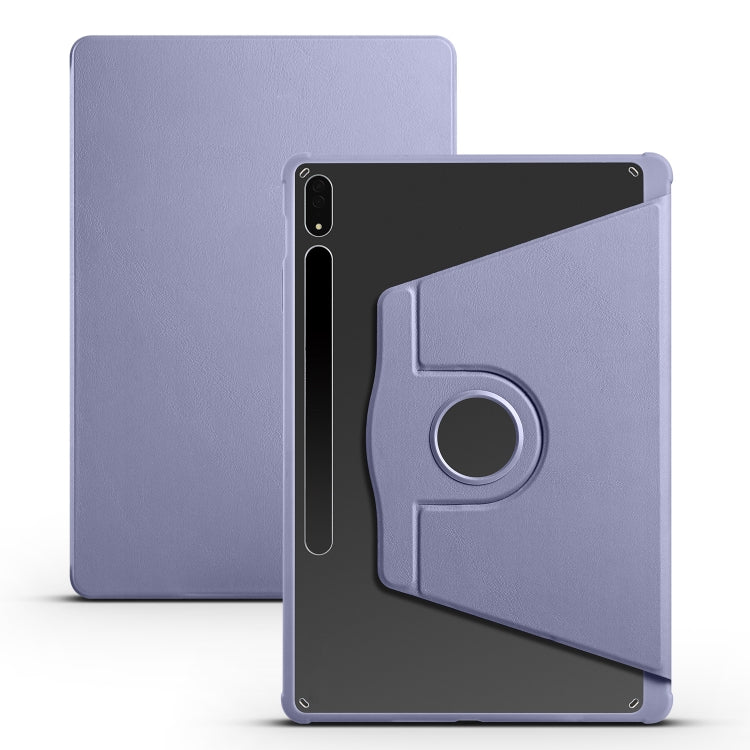 For Samsung Galaxy Tab S8+ X800 Acrylic 360 Degree Rotation Holder Tablet Leather Case(Lavender Purple) by buy2fix