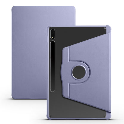 For Samsung Galaxy Tab S8+ X800 Acrylic 360 Degree Rotation Holder Tablet Leather Case(Lavender Purple) by buy2fix