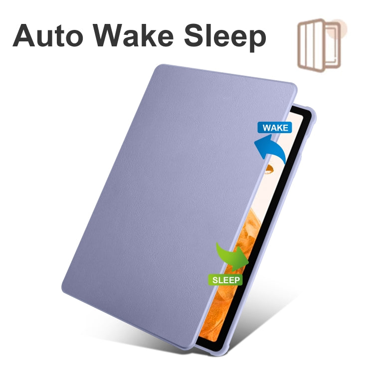 For Samsung Galaxy Tab S8+ X800 Acrylic 360 Degree Rotation Holder Tablet Leather Case(Lavender Purple) by buy2fix