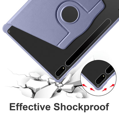 For Samsung Galaxy Tab S8+ X800 Acrylic 360 Degree Rotation Holder Tablet Leather Case(Lavender Purple) by buy2fix