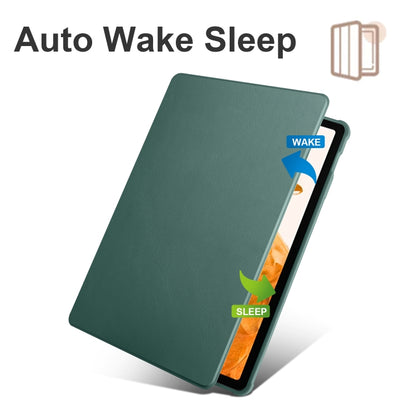 For Samsung Galaxy Tab S8+ X800 Acrylic 360 Degree Rotation Holder Tablet Leather Case(Dark Green) by buy2fix