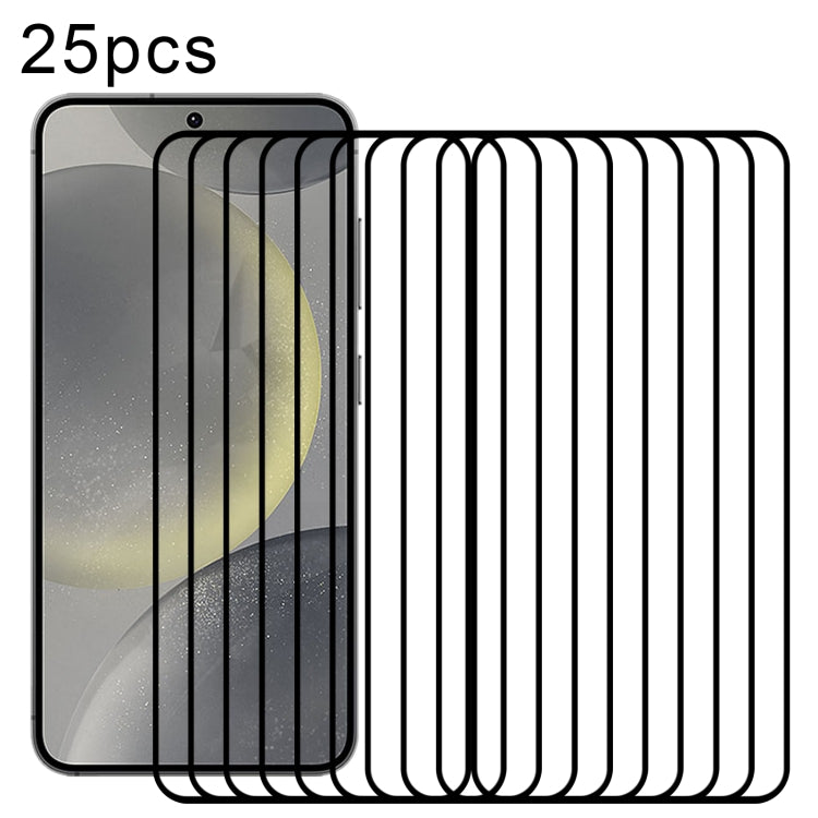 For Samsung Galaxy S25 5G 25pcs Full Glue Screen Tempered Glass Film, Support Fingerprint Unlocking by buy2fix