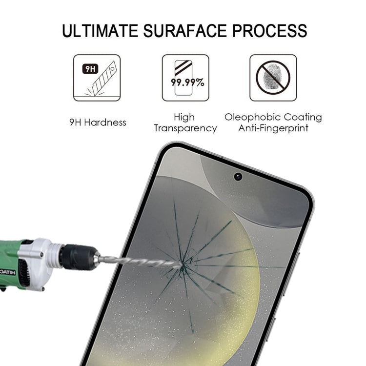 For Samsung Galaxy S25 5G 25pcs Full Glue Screen Tempered Glass Film, Support Fingerprint Unlocking by buy2fix