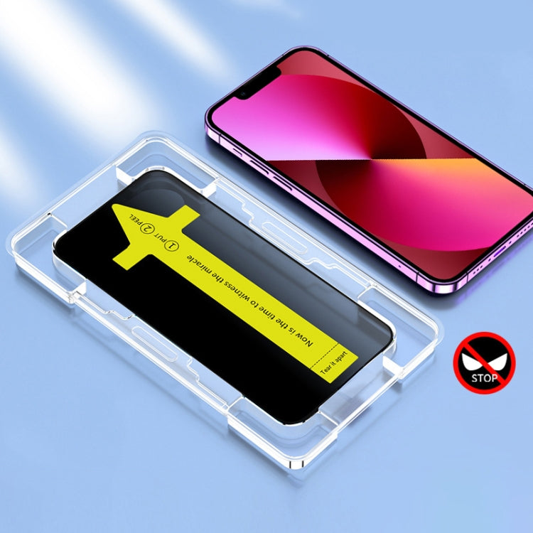 For iPhone 14 / 13 Pro / 13 Anti-peeping Fast Attach Dust-proof Anti-static Tempered Glass Film by buy2fix