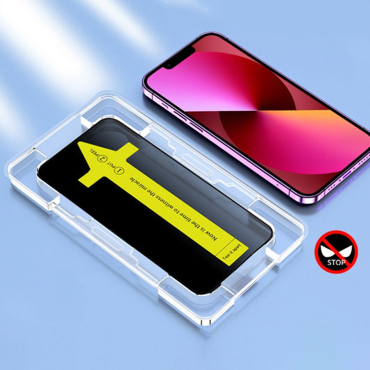 For iPhone 14 / 13 Pro / 13 Anti-peeping Fast Attach Dust-proof Anti-static Tempered Glass Film by buy2fix