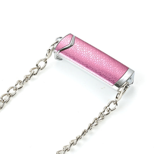 Adjustable Crossbody Chain Metal Phone Holder Lanyard Clip(Silver Pink) - Lanyards & Wrist Straps by buy2fix | Online Shopping UK | buy2fix