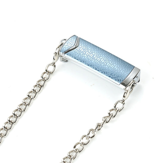 Adjustable Crossbody Chain Metal Phone Holder Lanyard Clip(Silver Blue) - Lanyards & Wrist Straps by buy2fix | Online Shopping UK | buy2fix