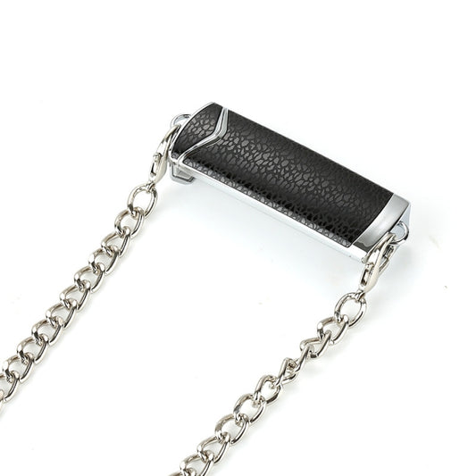 Adjustable Crossbody Chain Metal Phone Holder Lanyard Clip(Silver Black) - Lazy Bracket by buy2fix | Online Shopping UK | buy2fix