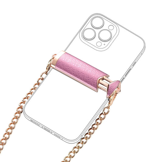 Adjustable Crossbody Chain Metal Phone Holder Lanyard Clip(Gold Green) - Lazy Bracket by buy2fix | Online Shopping UK | buy2fix