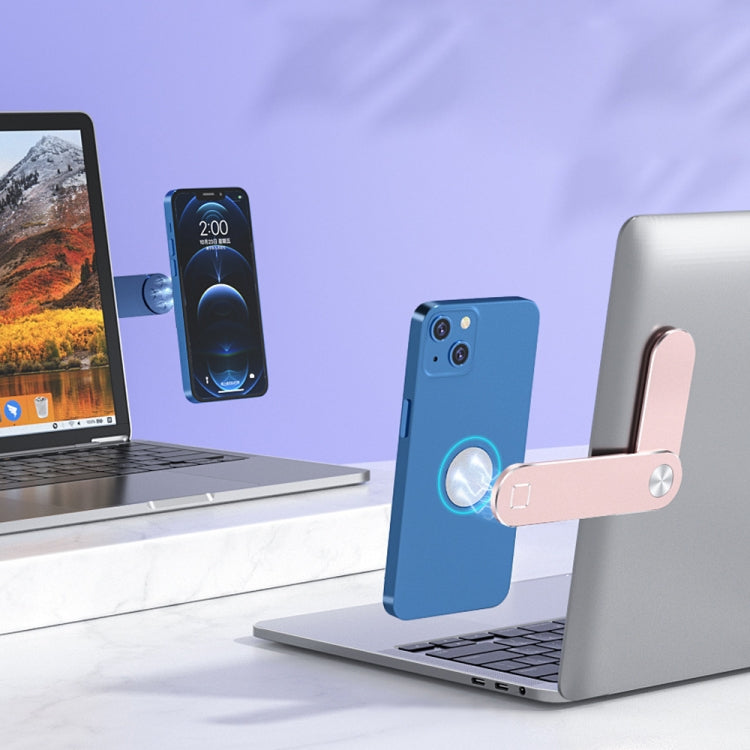 Multifunctional Portable Folding Magnetic Aluminum Alloy Phone Holder(Blue) - Lazy Bracket by buy2fix | Online Shopping UK | buy2fix