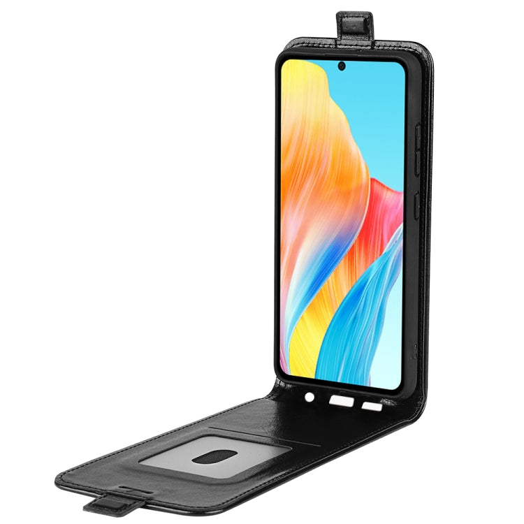 For OPPO A58 4G R64 Texture Single Vertical Flip Leather Phone Case(Black) by buy2fix