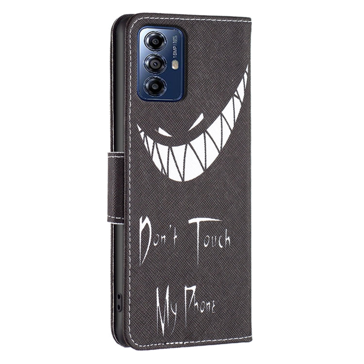 For Motorola Moto G Play 2024 Colored Drawing Pattern Leather Phone Case(Smirk) by buy2fix