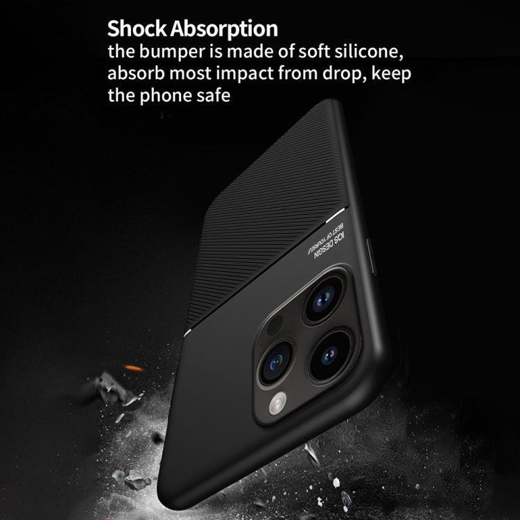 For iPhone 16 Pro Max Classic Tilt Strip Grain Magnetic Shockproof PC + TPU Phone Case(Black) by buy2fix