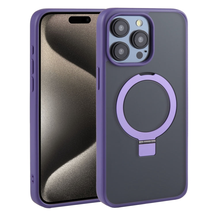 For iPhone 15 Pro Max DFANS DESIGN Frosted Magsafe Magnetic Holder Phone Case(Purple) by DFANS DESIGN