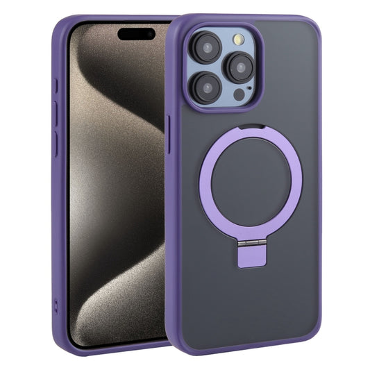 For iPhone 15 Pro Max DFANS DESIGN Frosted Magsafe Magnetic Holder Phone Case(Purple) by DFANS DESIGN