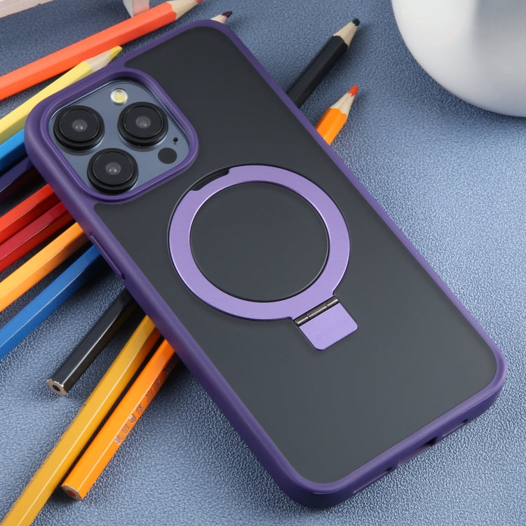 For iPhone 15 Pro Max DFANS DESIGN Frosted Magsafe Magnetic Holder Phone Case(Purple) by DFANS DESIGN