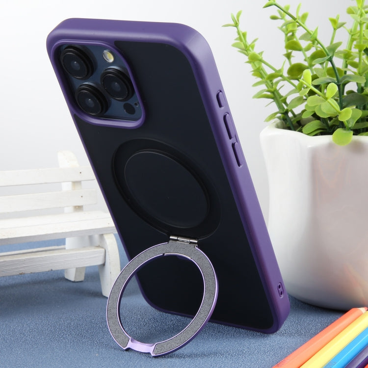 For iPhone 15 Pro Max DFANS DESIGN Frosted Magsafe Magnetic Holder Phone Case(Purple) by DFANS DESIGN