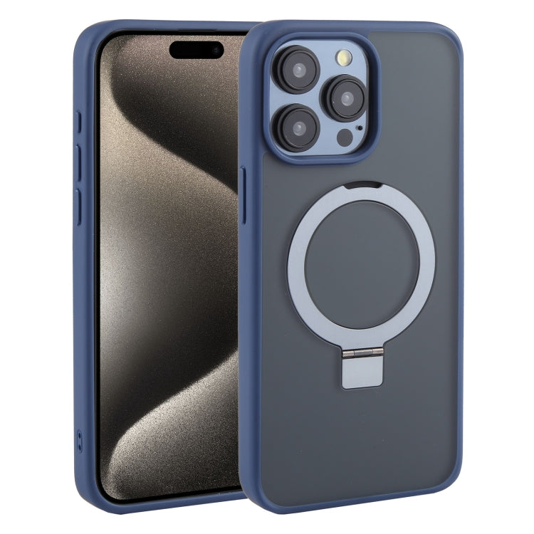 For iPhone 15 Pro Max DFANS DESIGN Frosted Magsafe Magnetic Holder Phone Case(Blue) - iPhone 15 Pro Max Cases by DFANS DESIGN | Online Shopping UK | buy2fix