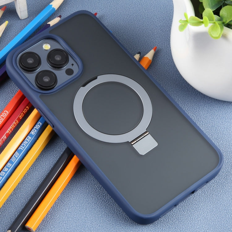 For iPhone 15 Pro Max DFANS DESIGN Frosted Magsafe Magnetic Holder Phone Case(Blue) - iPhone 15 Pro Max Cases by DFANS DESIGN | Online Shopping UK | buy2fix