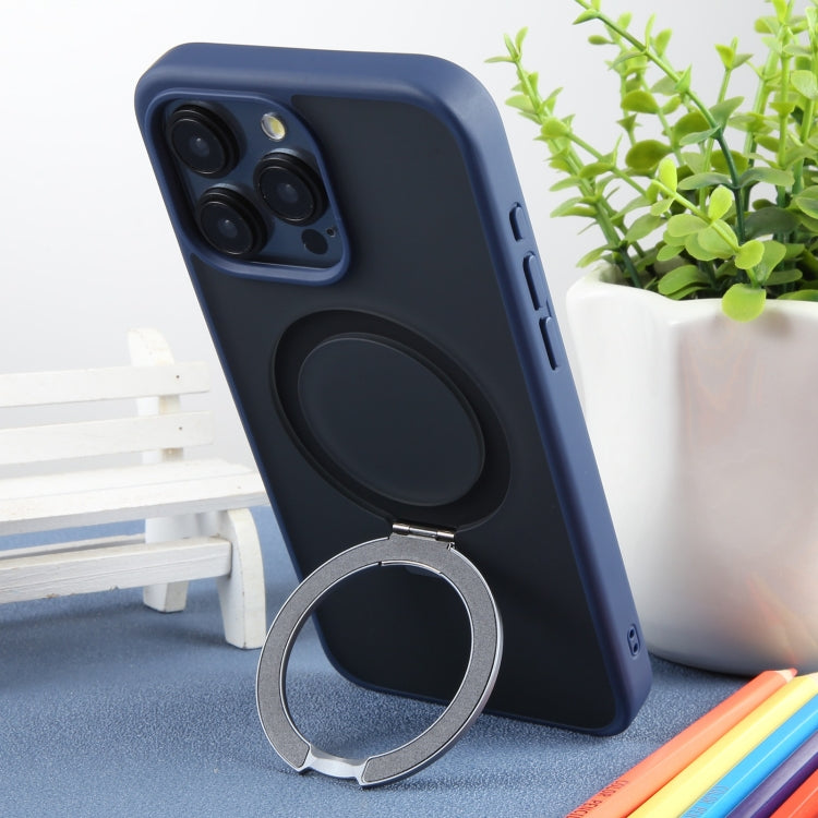 For iPhone 15 Pro Max DFANS DESIGN Frosted Magsafe Magnetic Holder Phone Case(Blue) - iPhone 15 Pro Max Cases by DFANS DESIGN | Online Shopping UK | buy2fix