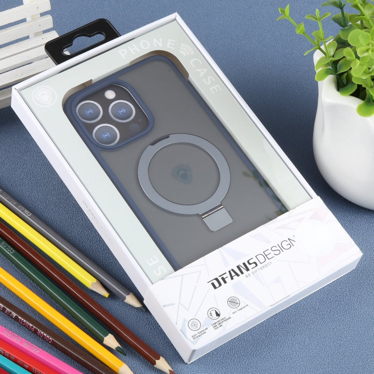For iPhone 15 Pro Max DFANS DESIGN Frosted Magsafe Magnetic Holder Phone Case(Blue) - iPhone 15 Pro Max Cases by DFANS DESIGN | Online Shopping UK | buy2fix