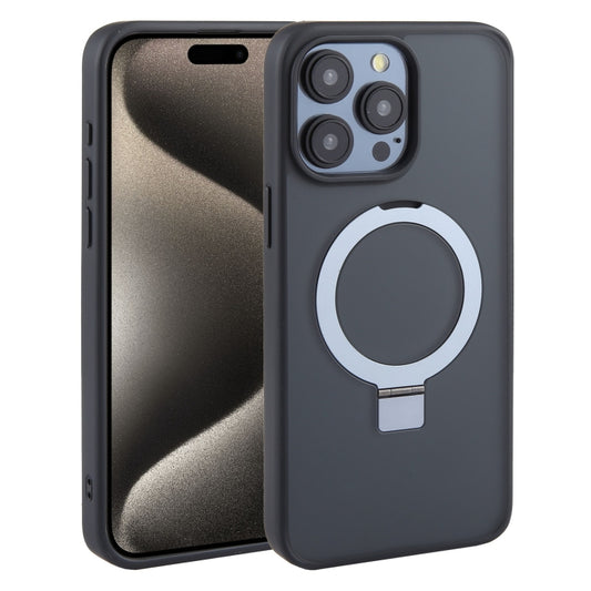 For iPhone 15 Pro Max DFANS DESIGN Frosted Magsafe Magnetic Holder Phone Case(Black) - iPhone 15 Pro Max Cases by DFANS DESIGN | Online Shopping UK | buy2fix