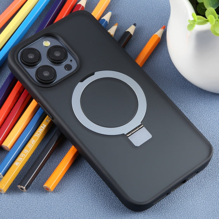 For iPhone 15 Pro Max DFANS DESIGN Frosted Magsafe Magnetic Holder Phone Case(Black) - iPhone 15 Pro Max Cases by DFANS DESIGN | Online Shopping UK | buy2fix