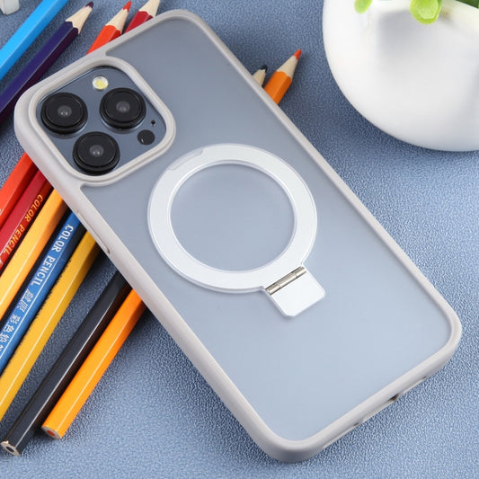 For iPhone 15 Pro DFANS DESIGN Frosted Magsafe Magnetic Holder Phone Case(Grey) - iPhone 15 Pro Cases by DFANS DESIGN | Online Shopping UK | buy2fix
