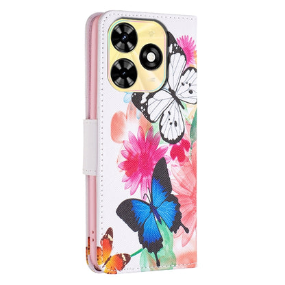 For Tecno Spark Go 2024 / 20C / POP 8 Colored Drawing Pattern Leather Phone Case(Butterflies) by buy2fix