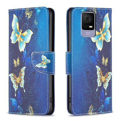 For Tecno Spark Go 2024 / 20C / POP 8 Colored Drawing Pattern Leather Phone Case(Gold Butterfly) by buy2fix