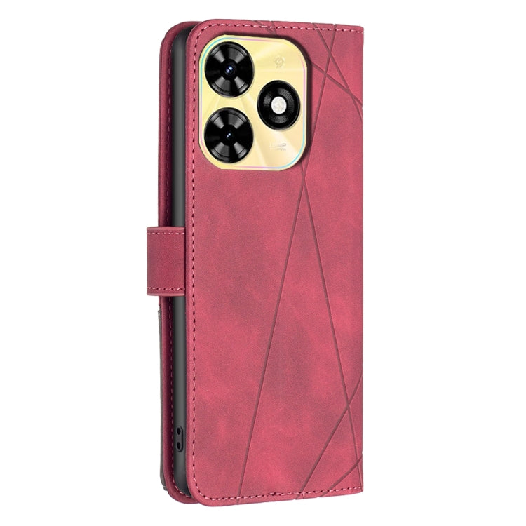 For Tecno Spark Go 2024 / 20C / POP 8 Magnetic Buckle Rhombus Texture Leather Phone Case(Red) by buy2fix
