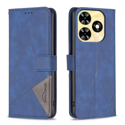 For Tecno Spark Go 2024 / 20C / POP 8 Magnetic Buckle Rhombus Texture Leather Phone Case(Blue) by buy2fix