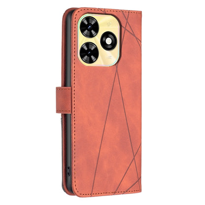For Tecno Spark Go 2024 / 20C / POP 8 Magnetic Buckle Rhombus Texture Leather Phone Case(Brown) by buy2fix