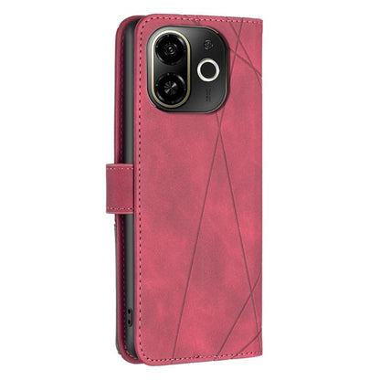 For Tecno POP 9 5G / Spark 30C 5G Magnetic Buckle Rhombus Texture Leather Phone Case(Red) by buy2fix