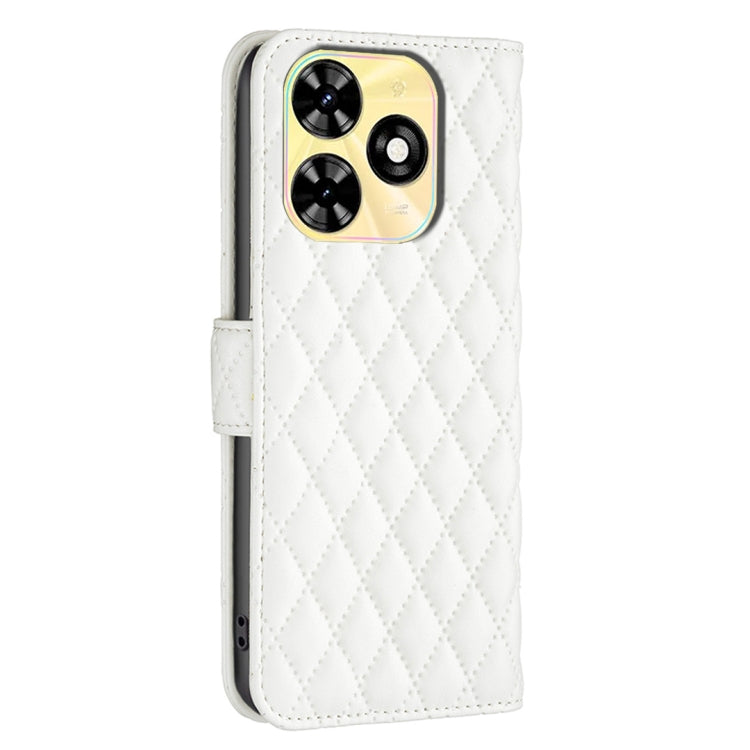 For Tecno Spark Go 2024 / 20C Diamond Lattice Wallet Flip Leather Phone Case(White) by buy2fix