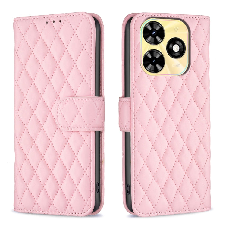 For Tecno Spark Go 2024 / 20C Diamond Lattice Wallet Flip Leather Phone Case(Pink) by buy2fix