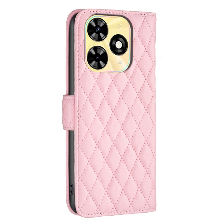 For Tecno Spark Go 2024 / 20C Diamond Lattice Wallet Flip Leather Phone Case(Pink) by buy2fix