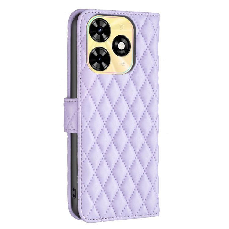 For Tecno Spark Go 2024 / 20C Diamond Lattice Wallet Flip Leather Phone Case(Purple) by buy2fix