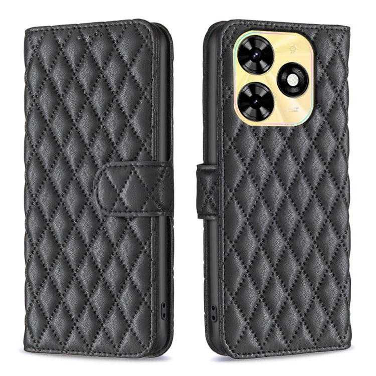 For Tecno Spark Go 2024 / 20C Diamond Lattice Wallet Flip Leather Phone Case(Black) by buy2fix