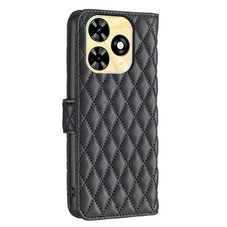 For Tecno Spark Go 2024 / 20C Diamond Lattice Wallet Flip Leather Phone Case(Black) by buy2fix