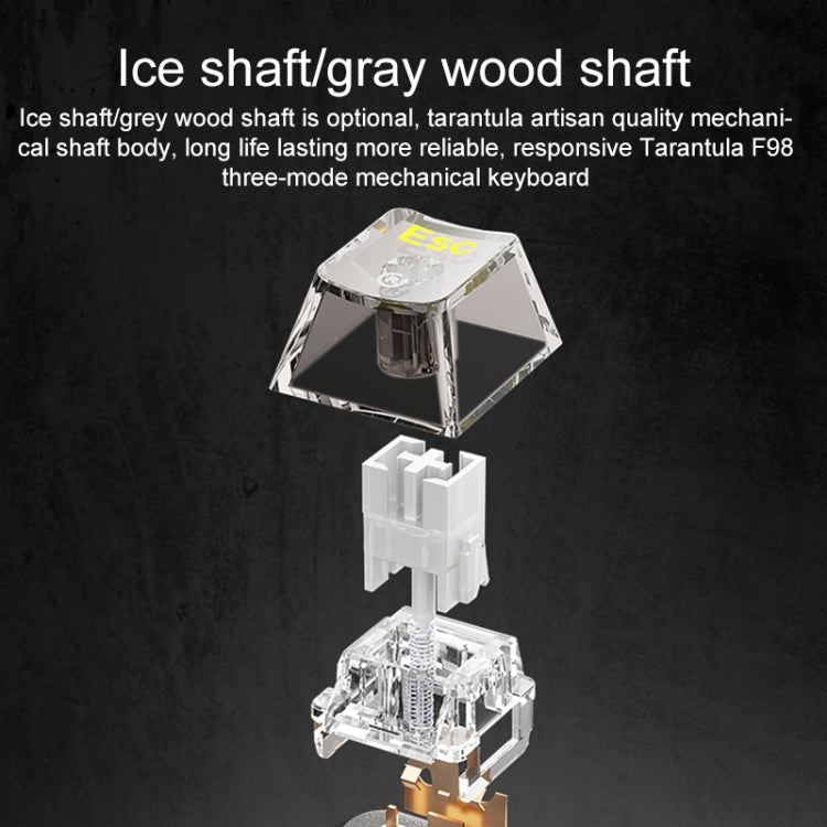 AULA F98 99-Key Wired 2.4G Bluetooth RGB Three Mode Mechanical Keyboard, Ice Crystal Switch(Pink) by AULA