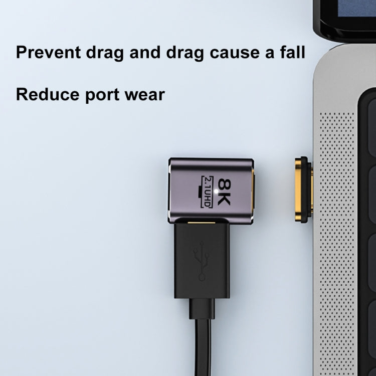 8K 60Hz HDTV to HDTV Magnetic Adapter, 3D Curved Female Vertical Front Side by buy2fix