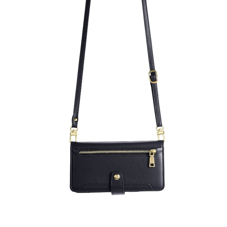 For Motorola Moto G84 5G Lite Sheep Texture Cross-body Zipper Wallet Leather Phone Case(Black) by buy2fix