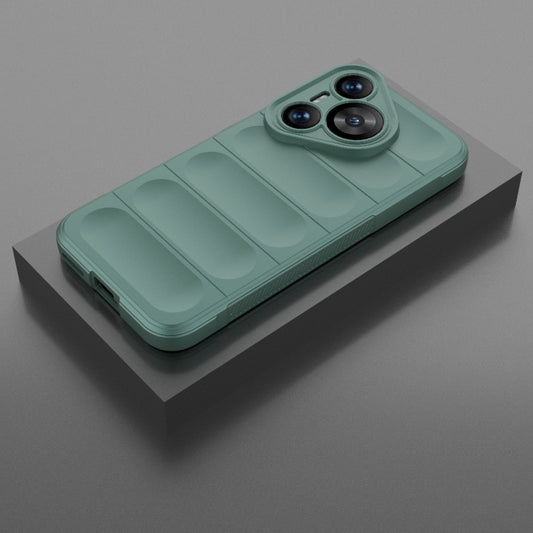 For Huawei Pura 70 Magic Shield TPU + Flannel Phone Case(Dark Green) - Huawei Cases by buy2fix | Online Shopping UK | buy2fix