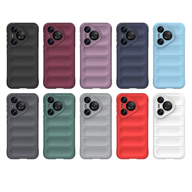 For Huawei Pura 70 Magic Shield TPU + Flannel Phone Case(Dark Grey) - Huawei Cases by buy2fix | Online Shopping UK | buy2fix